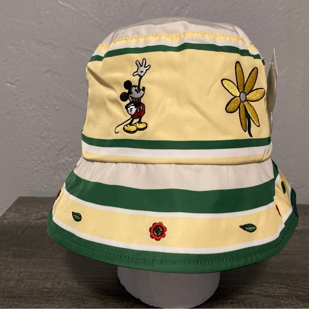 Disneys Mickey Mouse Yellow and Green Bucket Hat